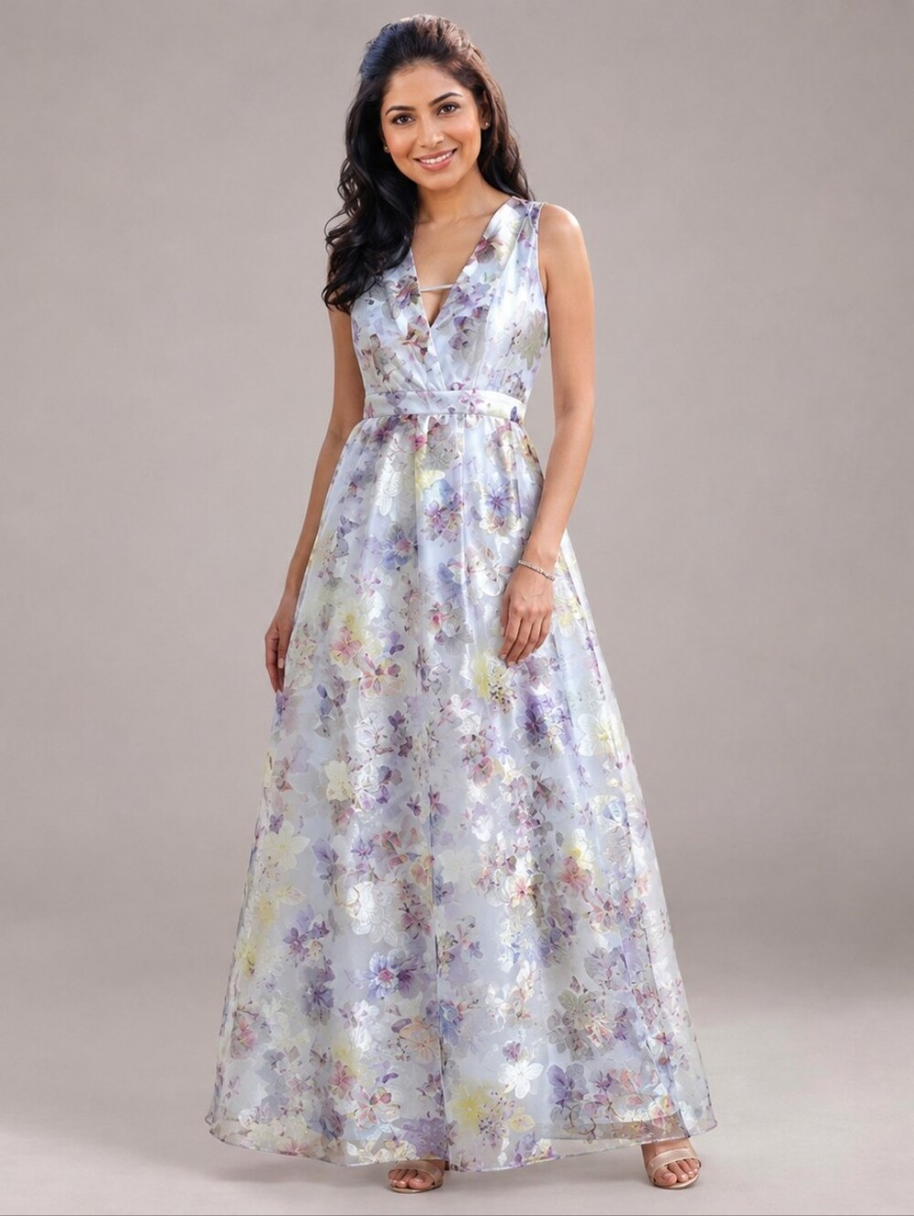 BCBGeneration | Organza & Tulle Ethereal Floral  Embroidered Gown